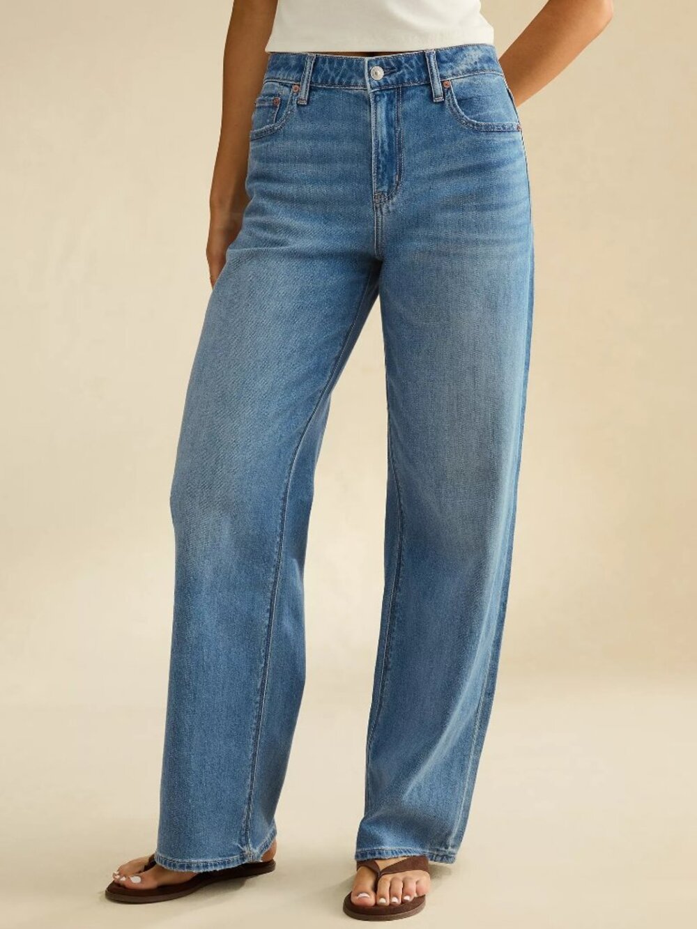 AMERICAN EAGLE Dreamy Drape Super High-Rise Baggy Wide Leg Jeans - 12 X-Long NEW